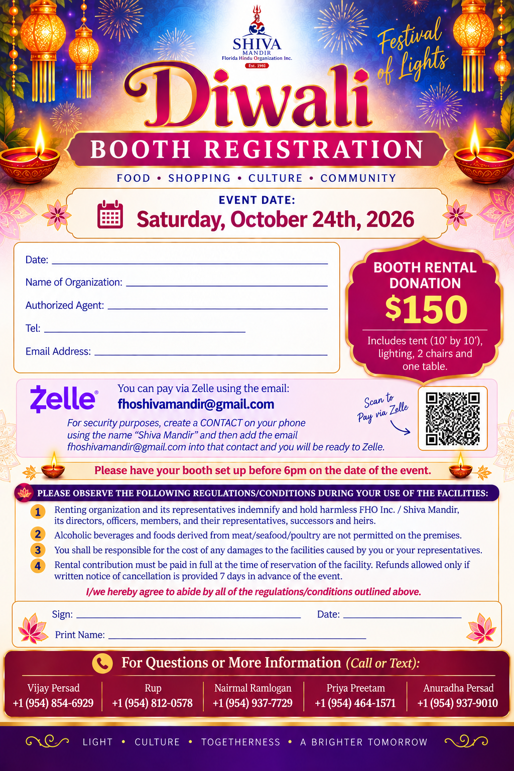 Diwali Booth Registration